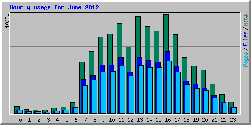 Hourly usage for June 2012