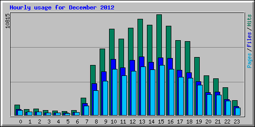 Hourly usage for December 2012