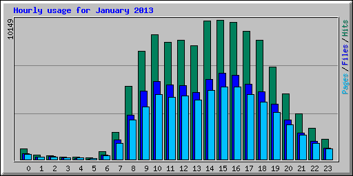 Hourly usage for January 2013